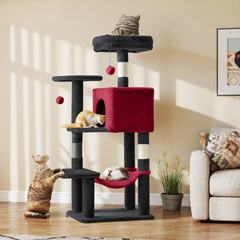 44-Inch Cat Tree Tower with Scratching Posts