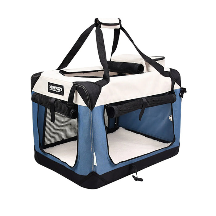 Cozy Soft-Sided Dog Crate for Cats and Dogs, 3-Door Collapsible Pet Kennel, Foldable Steel Frame Pet Crate, Travel Kennel with Washable Cover — view 2