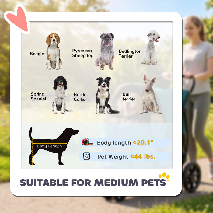3-Wheel Pet Stroller with One-Click Quick Fold — view 2