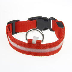 Red LED Light-Up Dog Collar for Night Walks (XXS)