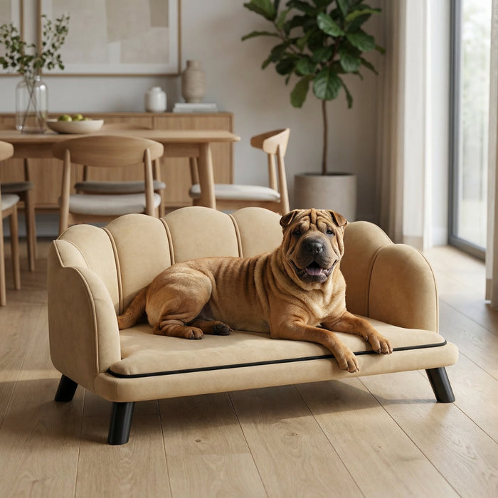 Pearl Quilted Pet Sofa for Medium and Large Dogs