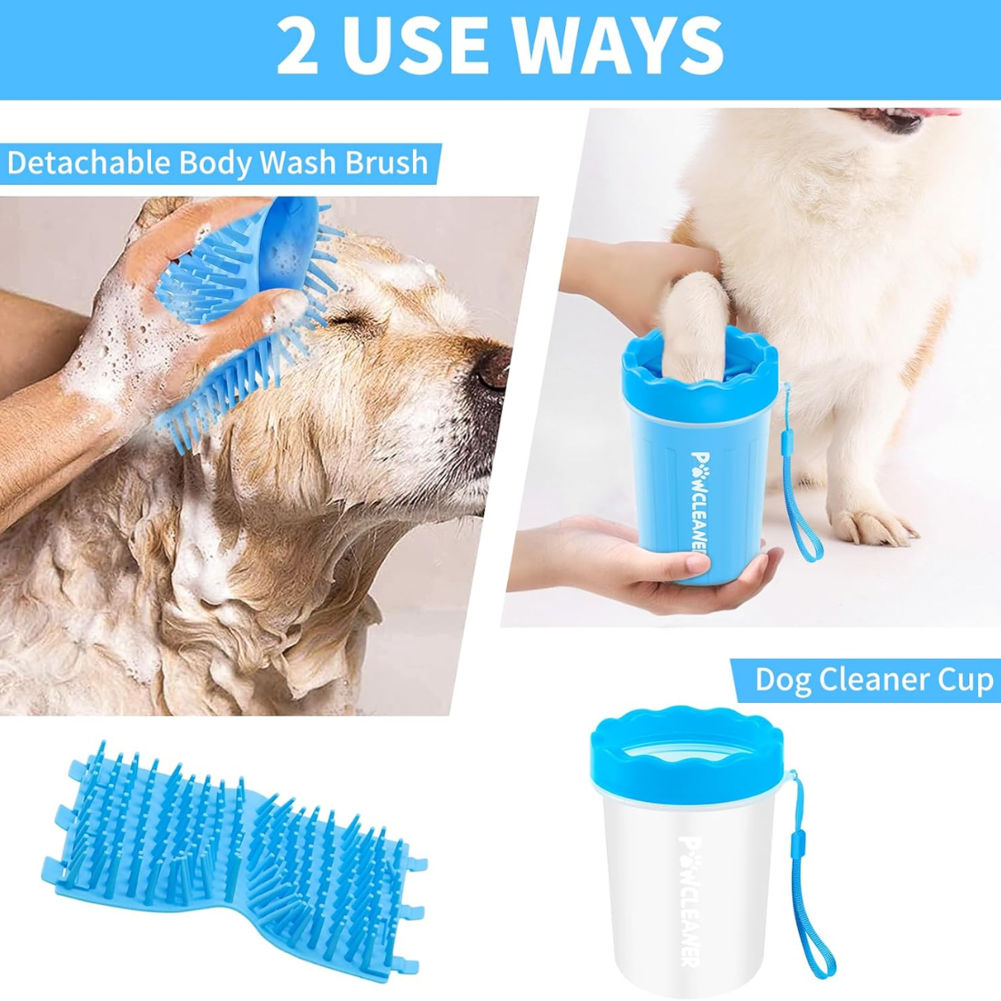 Compact 7-in-1 Dog Paw Cleaner and Grooming Kit