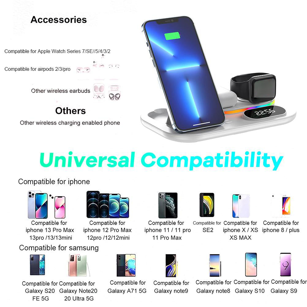 4-in-1 Fast Wireless Charging Station for Apple and Samsung