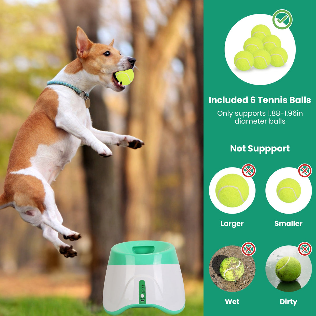 Automatic Dog Ball Launcher with 6 Tennis Balls — view 8