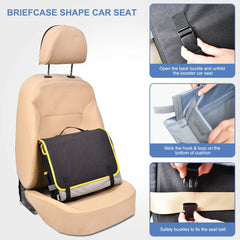 Cozy Dog Booster Car Seat for Small Dogs under 25lbs, Briefcase Shape Dog Car Seat, Foldable Pet Travel Seat with Safety Buckles (16x13x12 in)