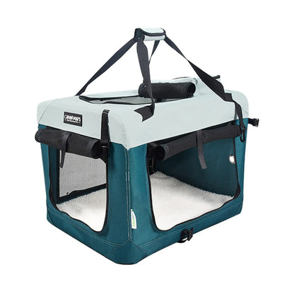 Cozy Soft-Sided Dog Crate for Cats and Dogs, 3-Door Collapsible Pet Kennel, Foldable Steel Frame Pet Crate, Travel Kennel with Washable Cover — view 11