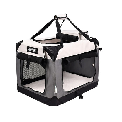 Cozy Soft-Sided Dog Crate for Cats and Dogs, 3-Door Collapsible Pet Kennel, Foldable Steel Frame Pet Crate, Travel Kennel with Washable Cover — view 10