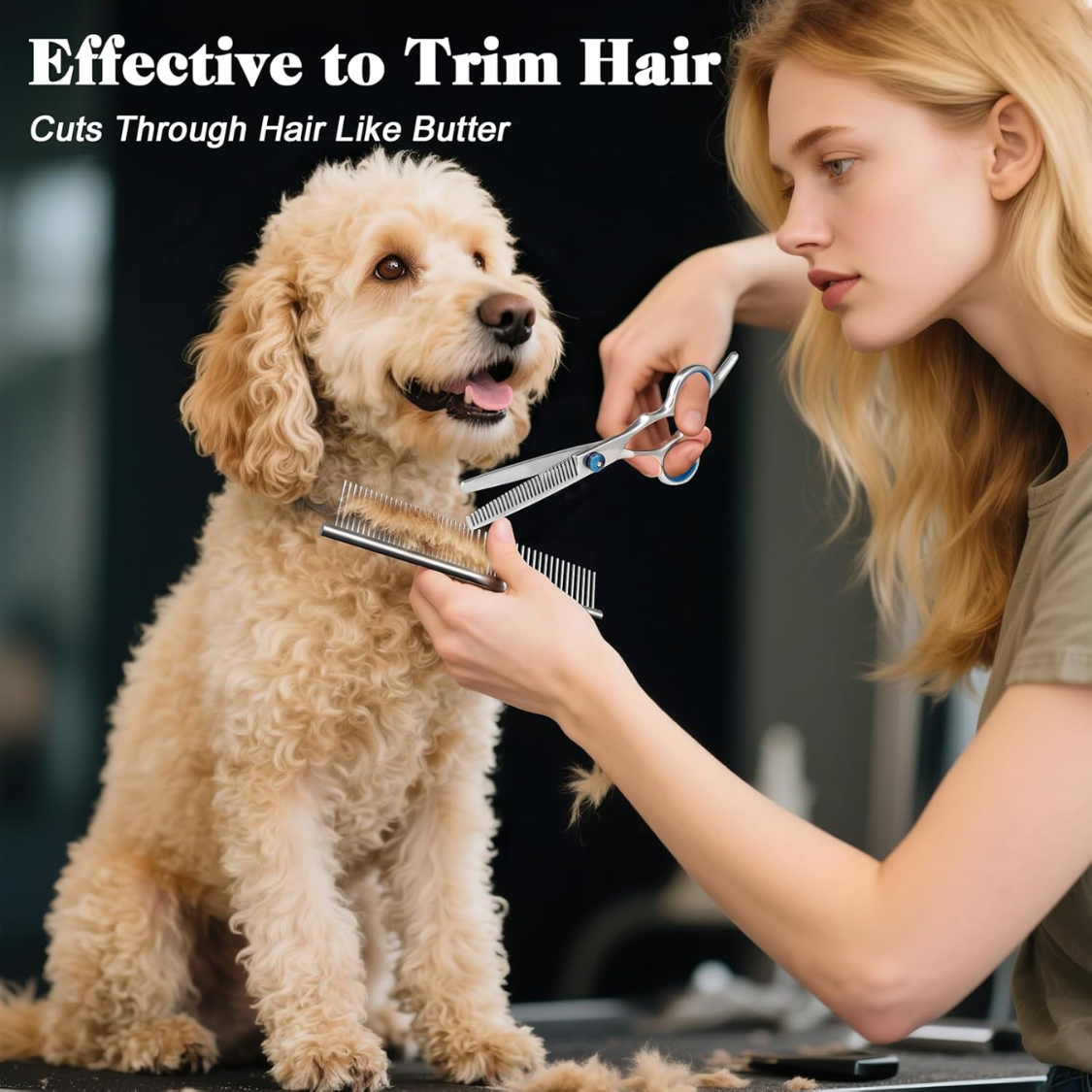 4-in-1 Pet Grooming Scissors Kit with Safety Tips