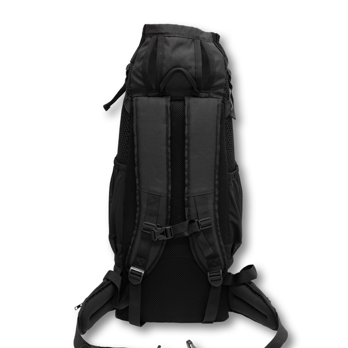Back view of the Knavigate dog carrier backpack in Midnight Black, showing the shoulder straps and padded back panel