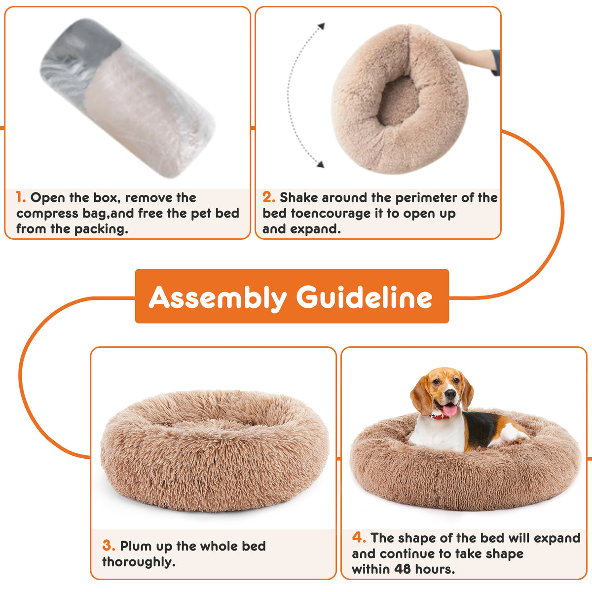 XL Round Calming Dog Bed - Extra Large Cozy Retreat