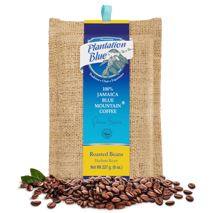 Plantation Blue 100% Jamaica Blue Mountain Premium Coffee (8oz - medium roasted whole beans)