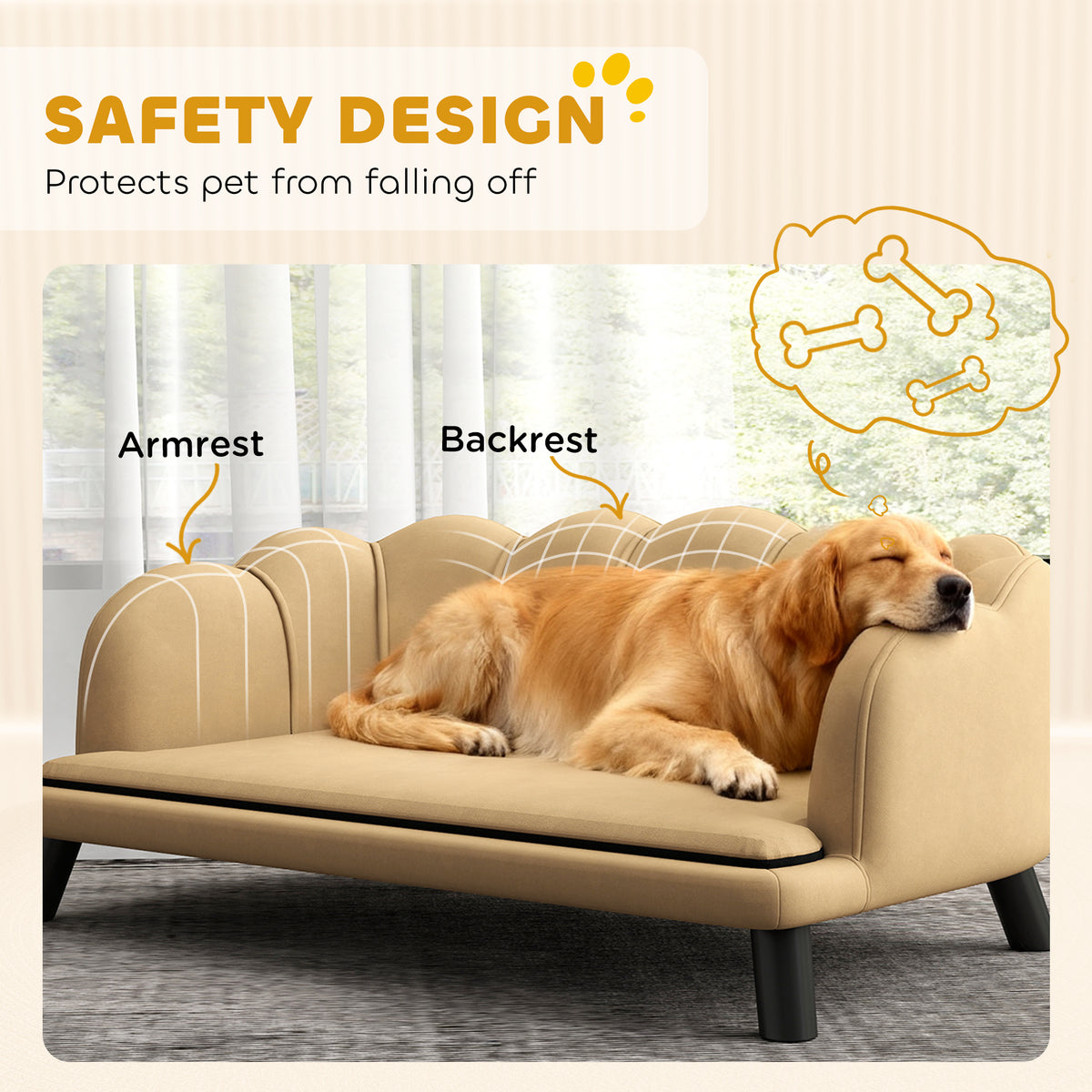 Pearl Quilted Pet Sofa for Medium and Large Dogs — view 4