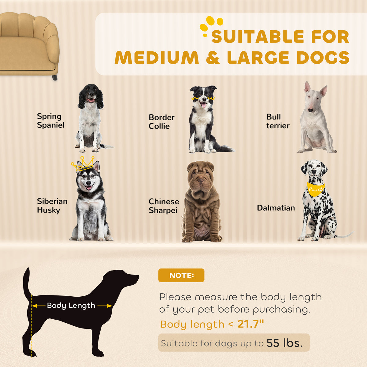 Pearl Quilted Pet Sofa for Medium and Large Dogs — view 6