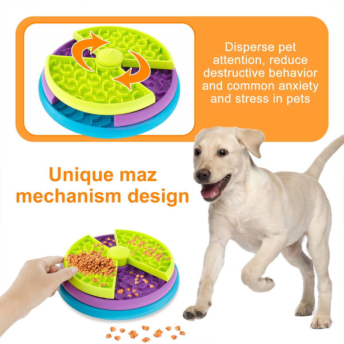 3-in-1 Slow Feeder Bowl and Lick Pad Puzzle — view 3