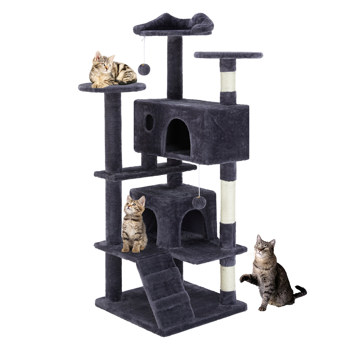 Multi-Level Cat Tree Tower with Scratching Condo