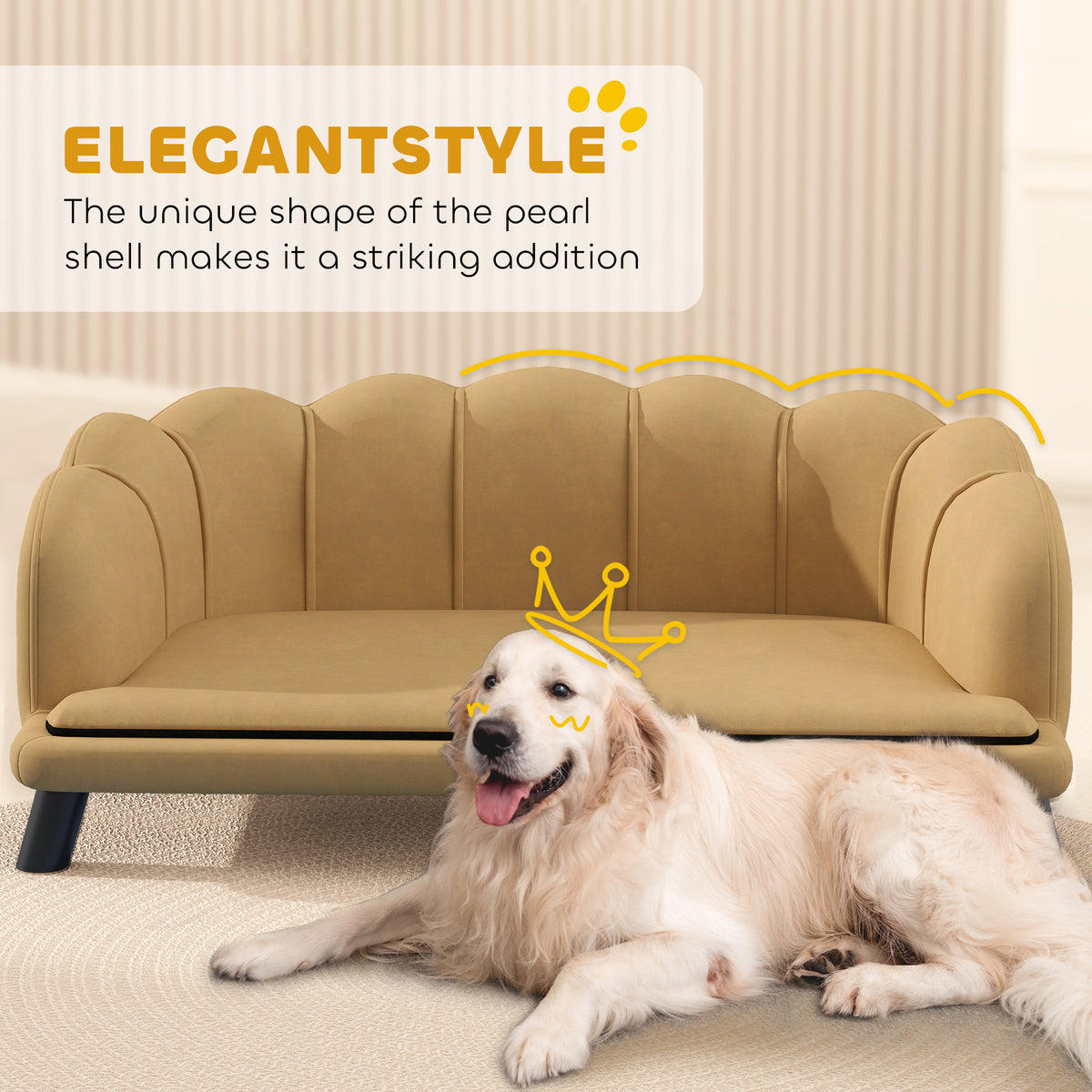 Pearl Quilted Pet Sofa for Medium and Large Dogs — view 7