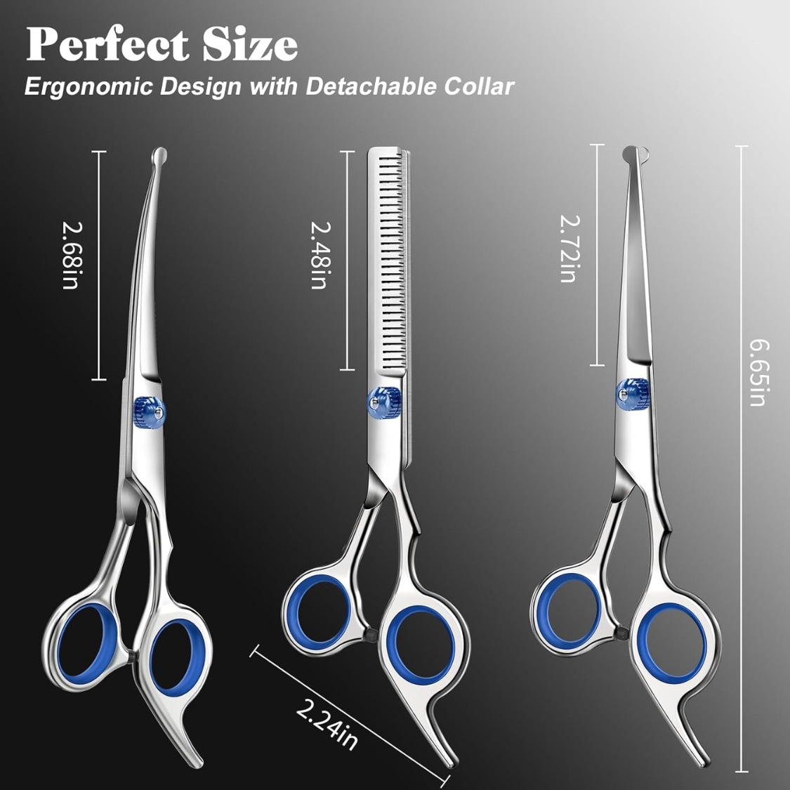 4-in-1 Pet Grooming Scissors Kit with Safety Tips