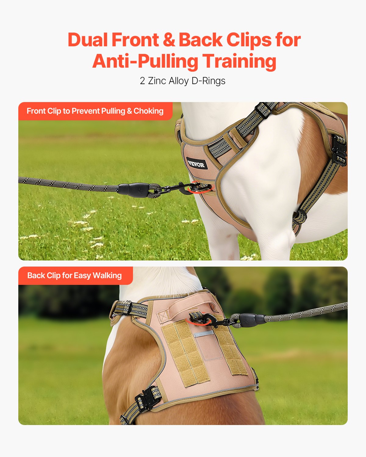 Adjustable No-Pull Tactical Dog Harness for Large Dogs