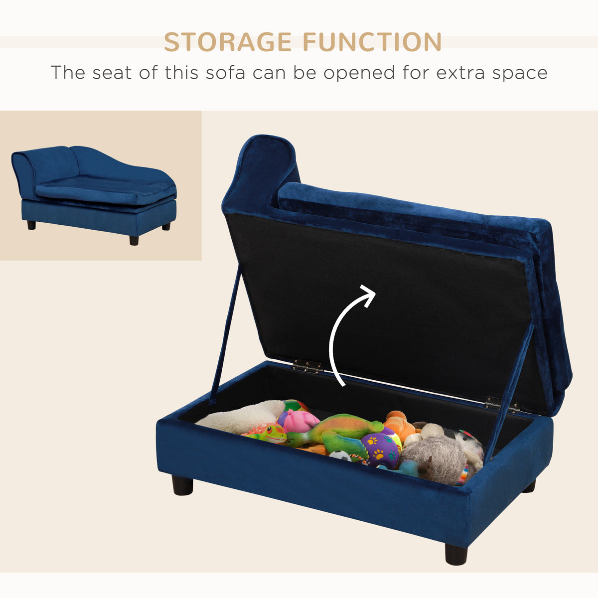 Pet Sofa Bed with Storage Drawer — view 2