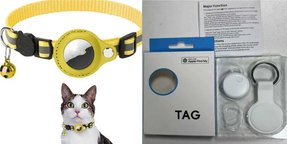 Red Reflective AirTag Pet Collar Holder