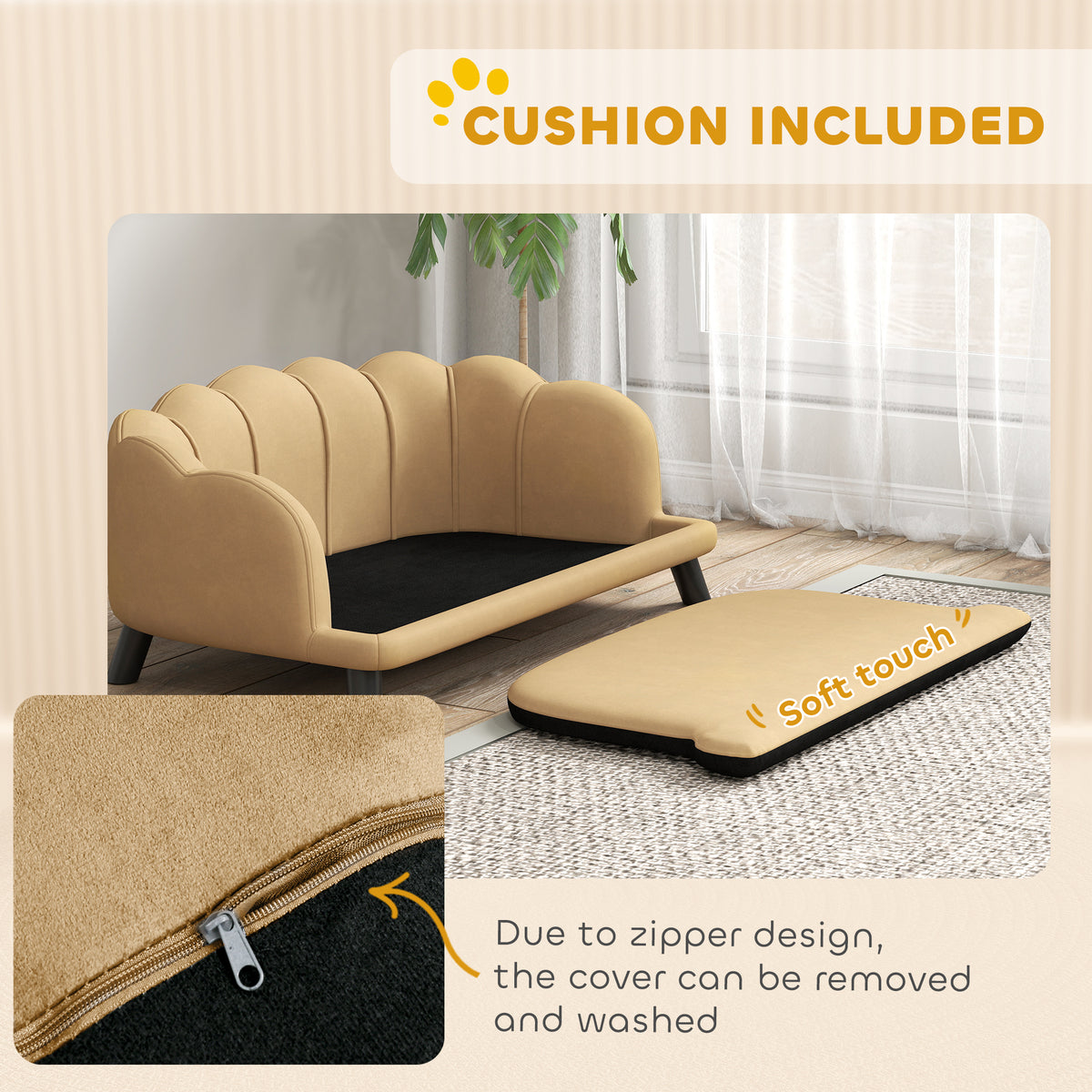 Pearl Quilted Pet Sofa for Medium and Large Dogs — view 5