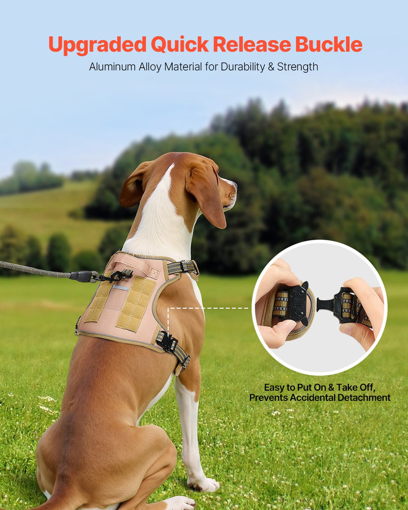Adjustable No-Pull Tactical Dog Harness for Large Dogs