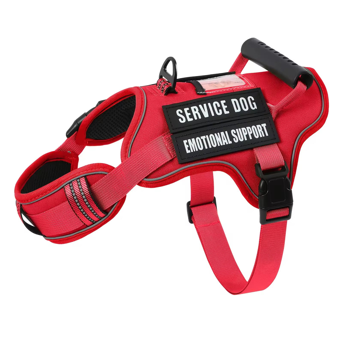Service dog vest harness with handle in Red