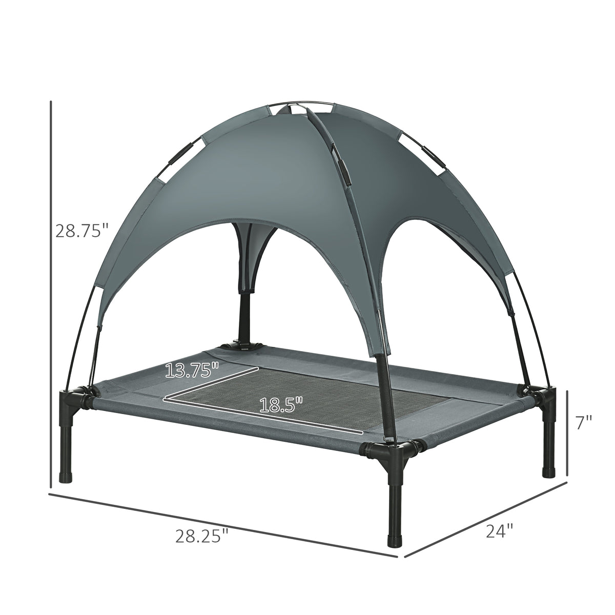 Elevated Outdoor Dog Cot with Canopy for Cool Shade — view 7