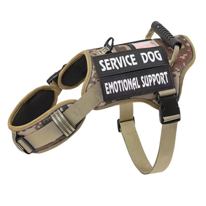Service dog vest harness with handle in Camo