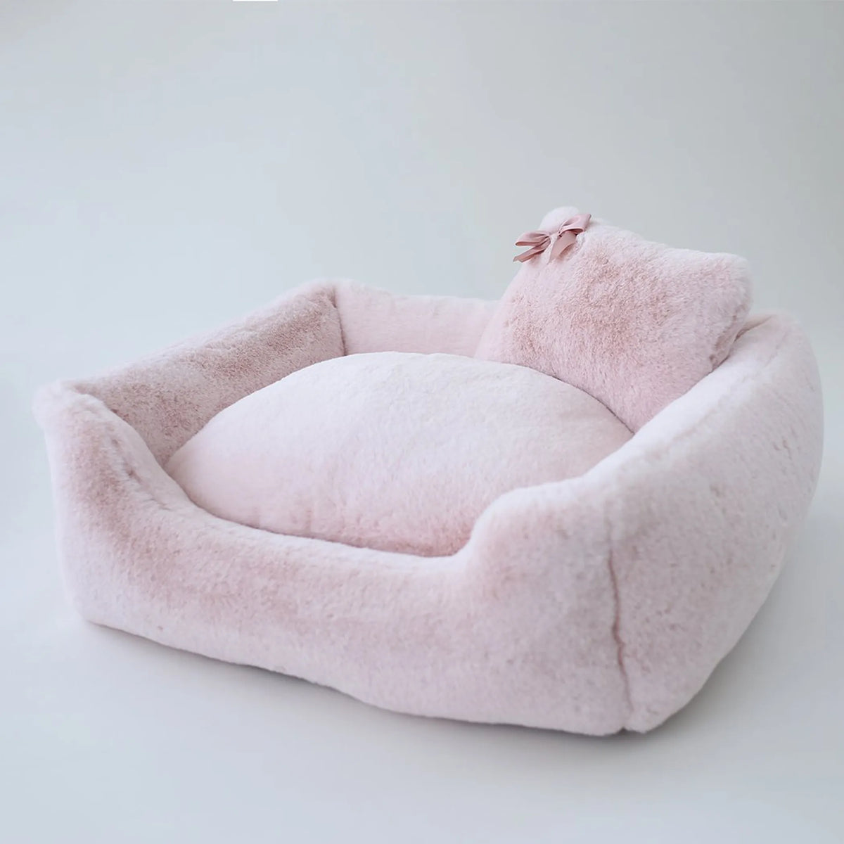 Divine luxury dog bed in Blush, 16 by 19 inch bolster bed for small dogs