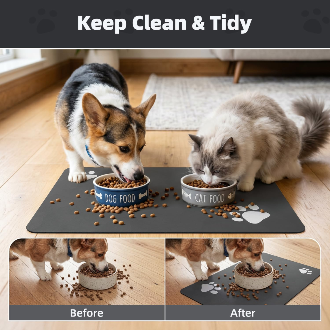 Quick-Dry Absorbent Pet Feeding Mat