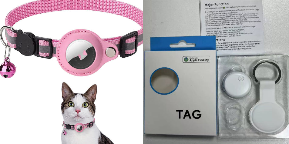 Red Reflective AirTag Pet Collar Holder
