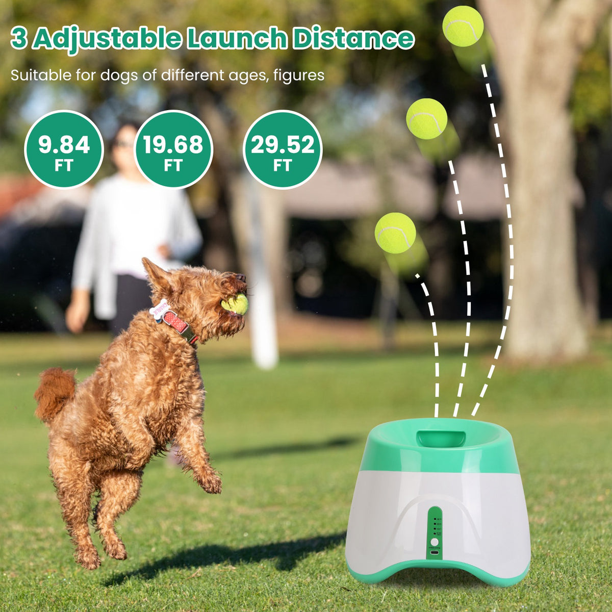 Automatic Dog Ball Launcher with 6 Tennis Balls — view 6