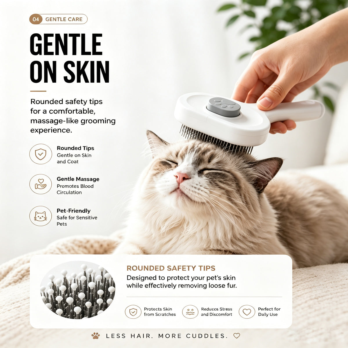 Self-Cleaning Pet Slicker Brush for Dogs and Cats — view 2