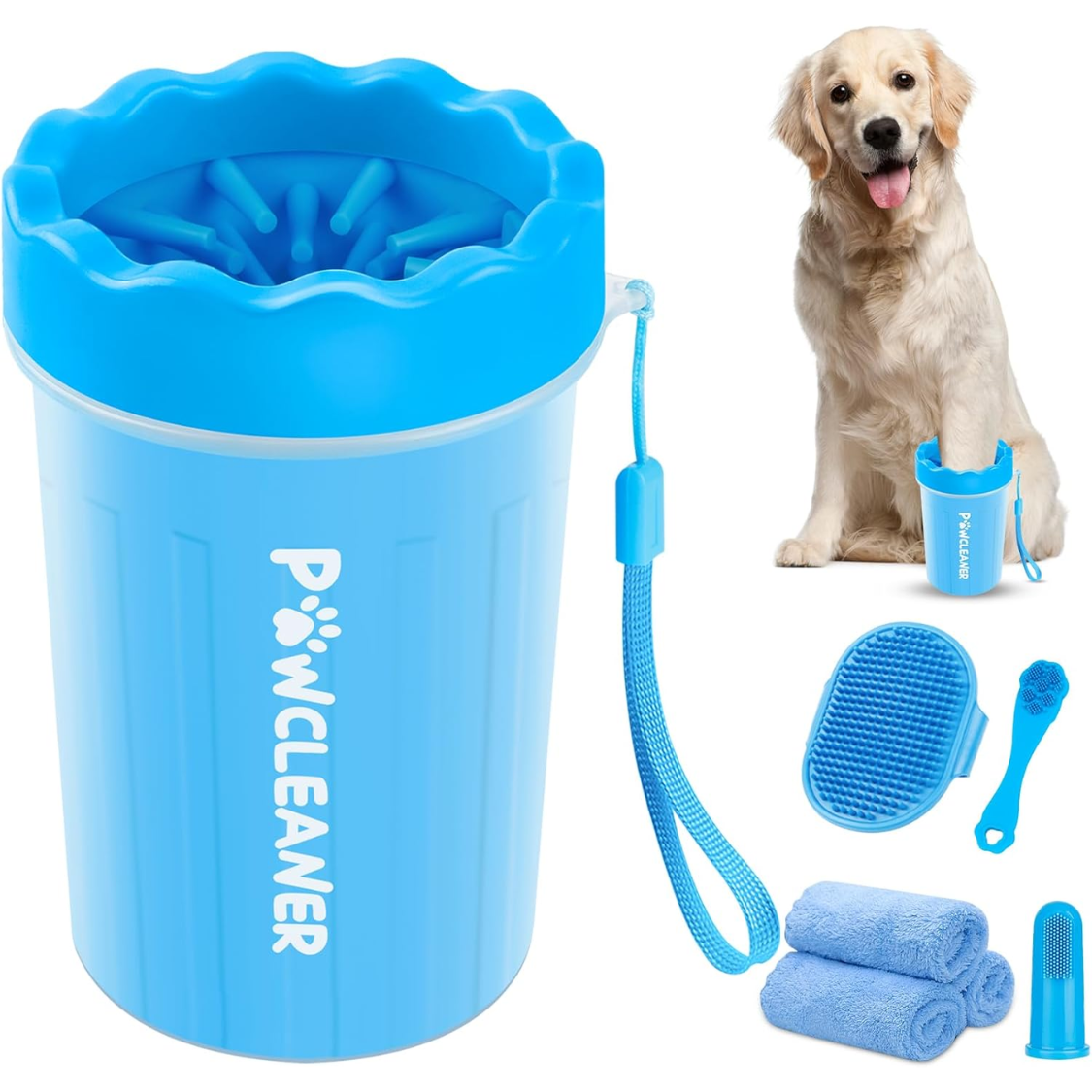Compact 7-in-1 Dog Paw Cleaner and Grooming Kit