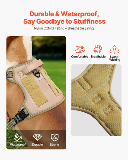 Adjustable No-Pull Tactical Dog Harness for Large Dogs