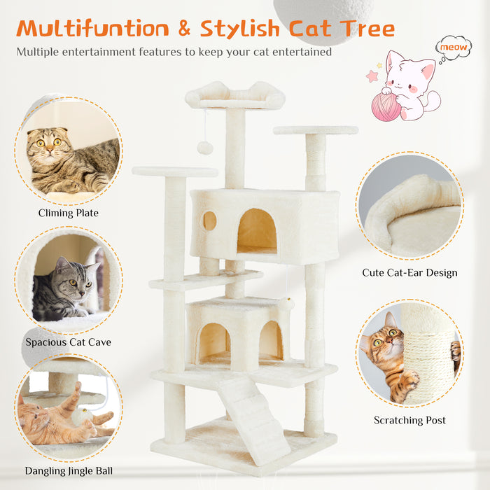 Multi-Level Cat Tree Tower with Scratching Condo