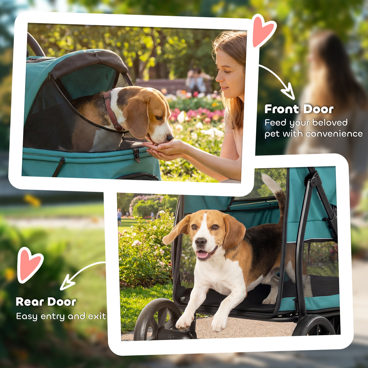 3-Wheel Pet Stroller with One-Click Quick Fold — view 4