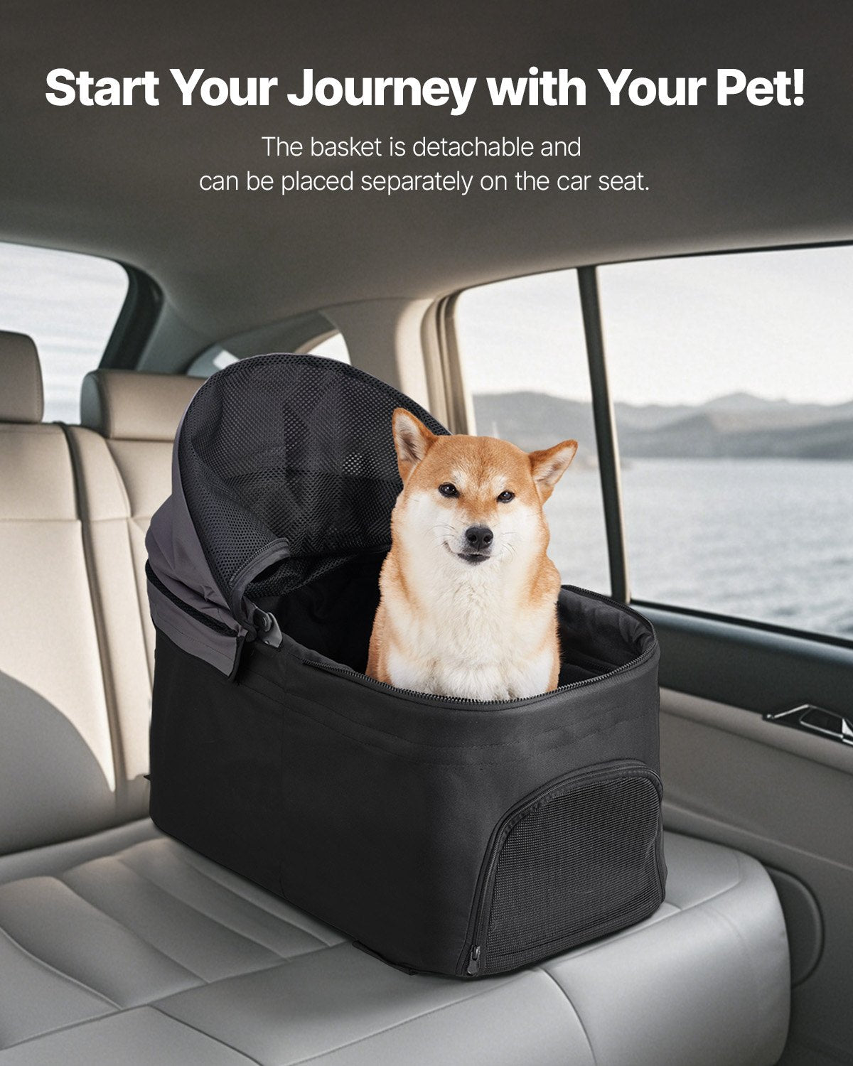 Foldable 4-Wheel Pet Stroller for Easy Dog and Cat Travel