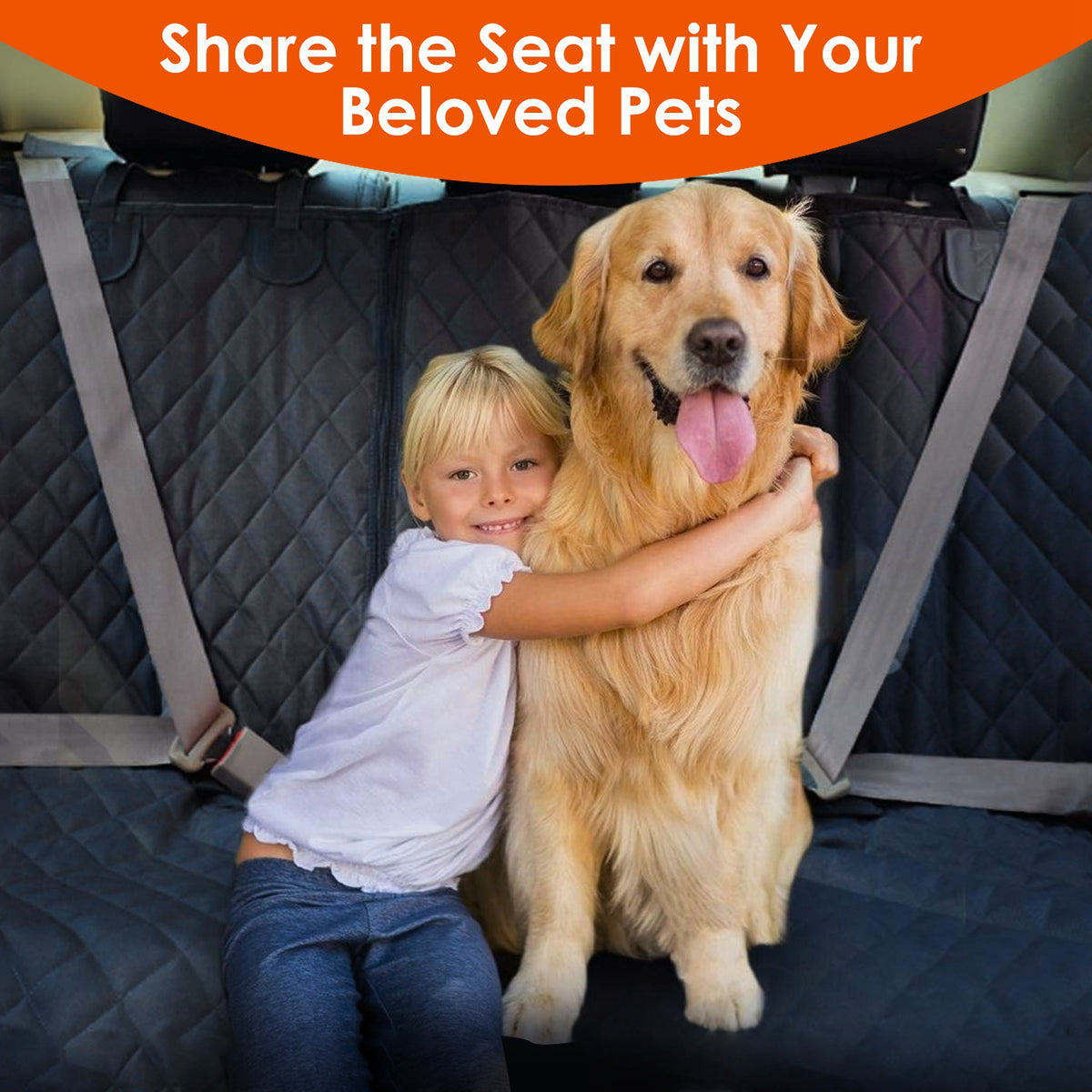 Waterproof Dog Car Seat Cover with Seat Belt — view 9
