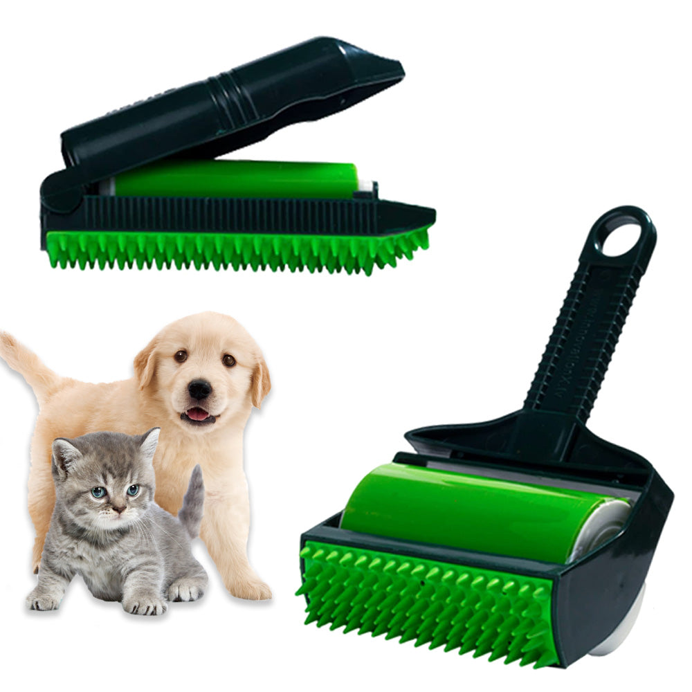 Washable Pet Hair Remover Roller - Portable Green Adhesive
