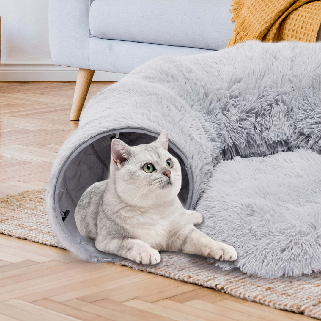 Cat Tunnel Bed with Peekaboo Cave — view 3