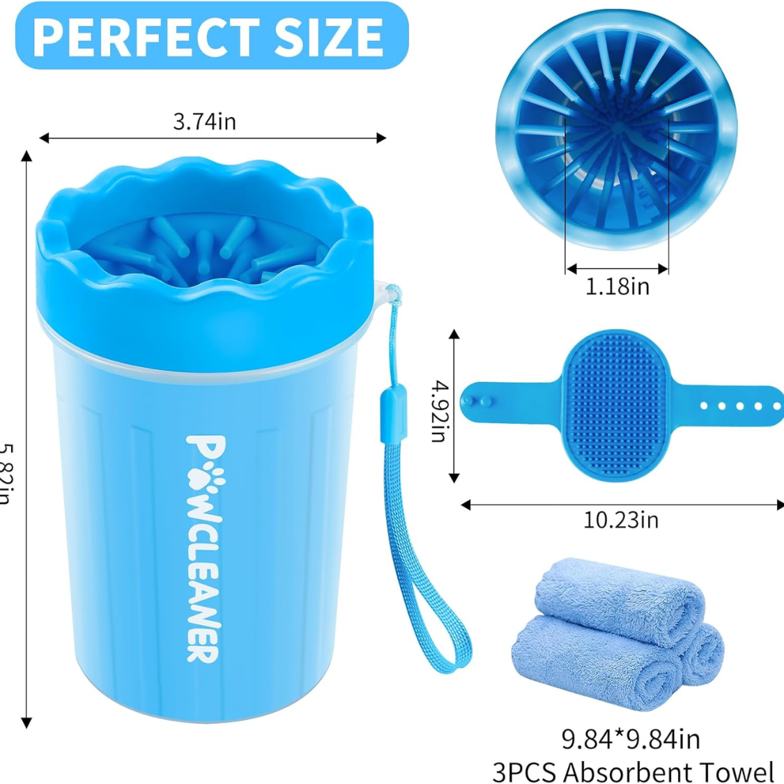 Compact 7-in-1 Dog Paw Cleaner and Grooming Kit