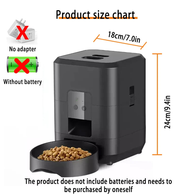 Smart Wi-Fi Automatic intelligent Pet Feeder (2L) – Timed Feeding & Voice Recording