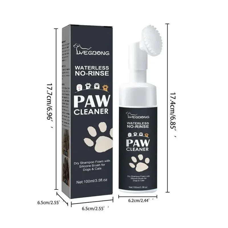 Waterless Paw Cleaner Foam with Silicone Brush (100ml)