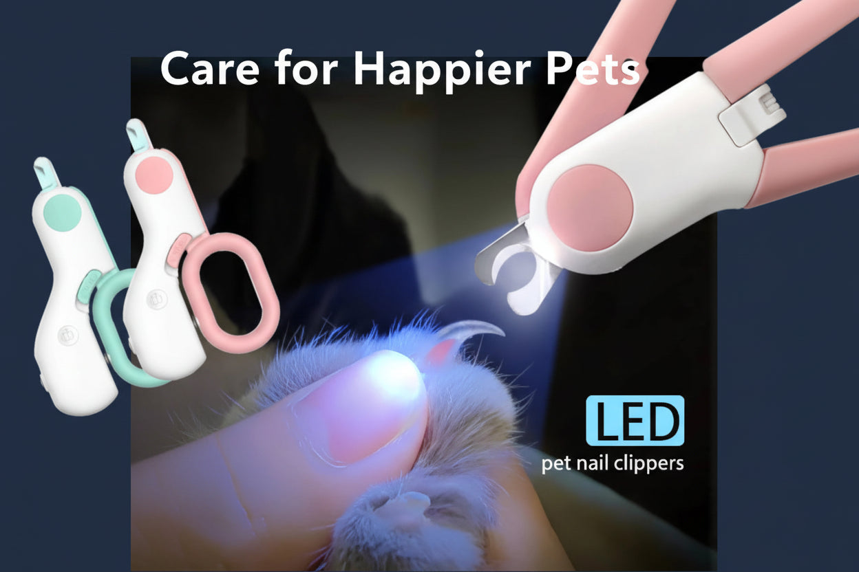 LED Light Cat Dog Nail Clipper Cutter Professional Pet Claw Trimmer with Safety Lock Puppy Kitten Animals Care Grooming Tool Kit
