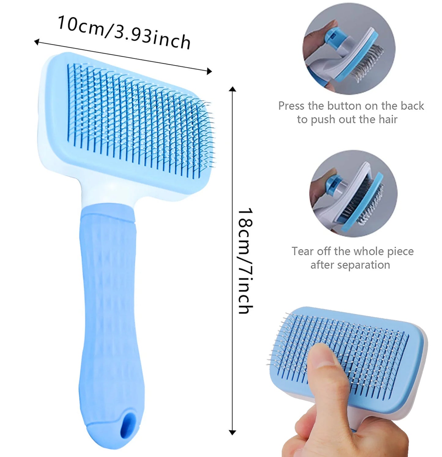 Pet Hair Remover & Grooming Brush for Dogs and Cats