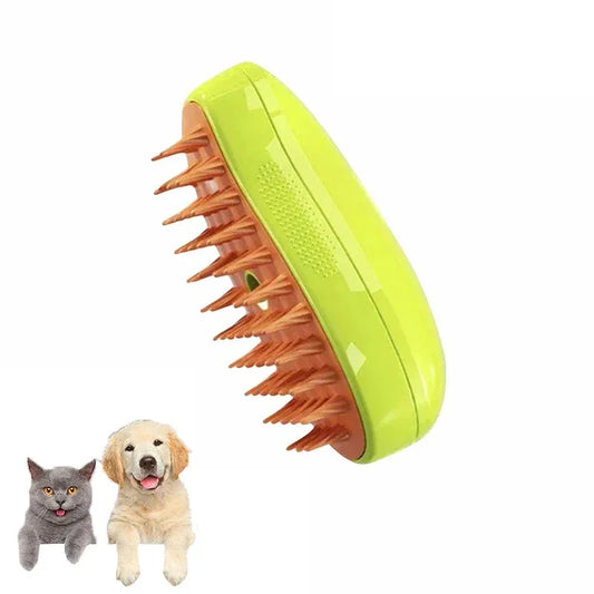 3-in-1 Electric Spray Pet Brush - Soft Silicone Grooming Comb for Cats and Dogs