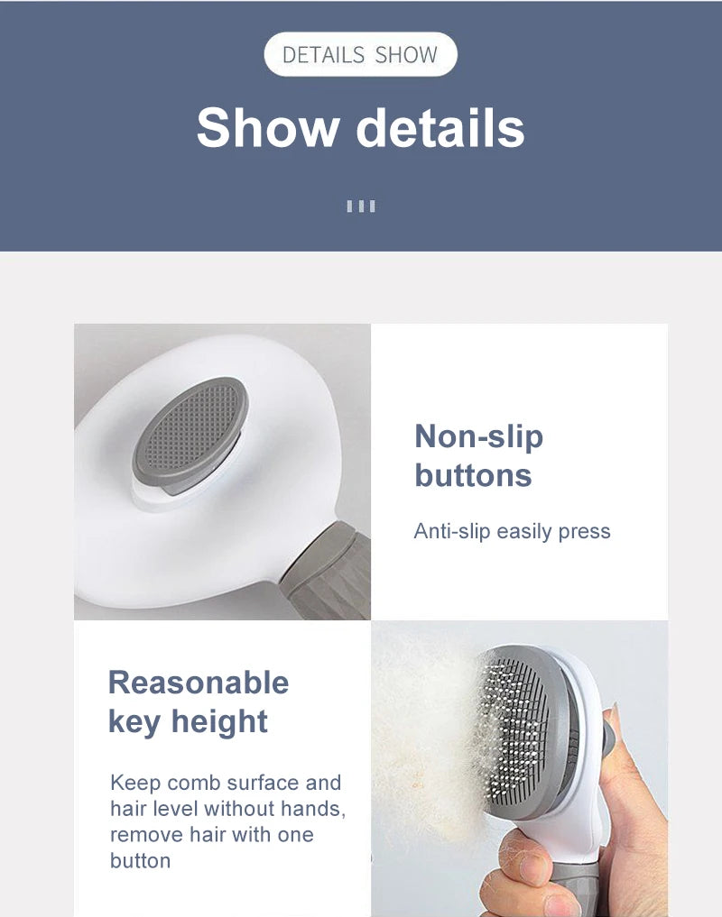 Pet Hair Remover & Grooming Brush for Dogs and Cats
