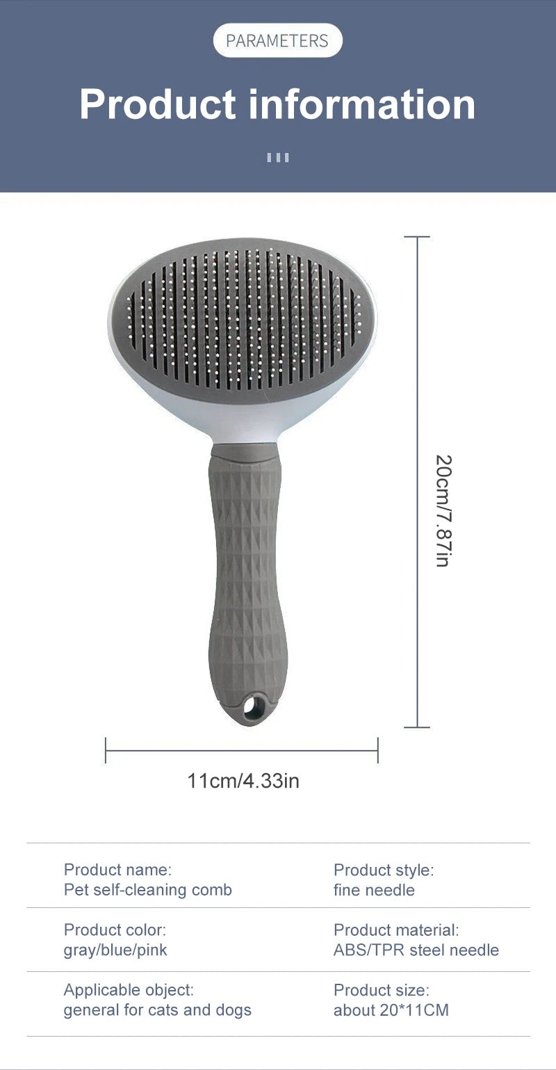 Pet Hair Remover & Grooming Brush for Dogs and Cats